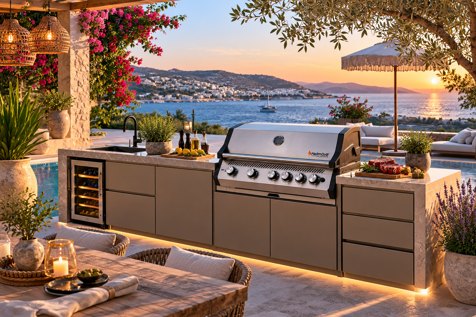 HELMGRILL FORGE B4 – 4 Brülörlü Ankastre Gazlı Barbekü - Görsel 12